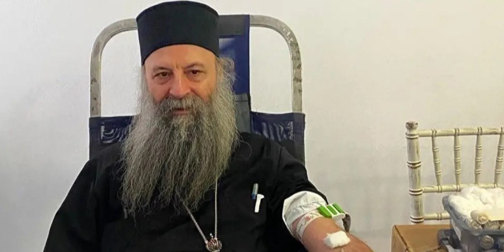 Njegova Svetost Arhiepiskop pećki, Mitropolit beogradsko-karlovački i Patrijarh srpski g. Porfirije  dobrovoljno je dao krv